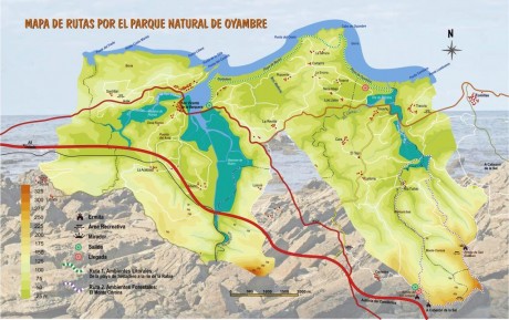 Mapa del Parque Natural de Oyambre 