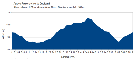 Perfil Arroyo Romero y monte Custisanti