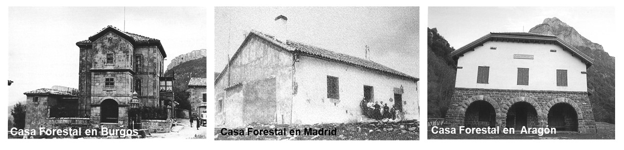 Diferentes casas forestales en España